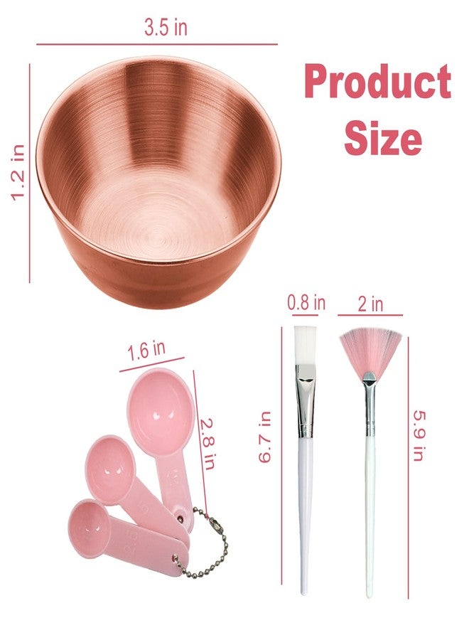ZGGAZCA 4Pcs Face Mask Mixing Bowl Set Facial Bowls and Masking Tool Kit with Rose Gold Face Mask Mixing Bowl Facial Brush Whisk and Measuring Spoons Esthetician Supplies for Masks and Facials - Image 2